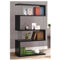 4 Shelves Black Wood Bookcase X211