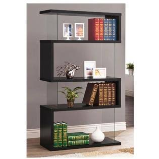 4 Shelves Black Wood Bookcase X211