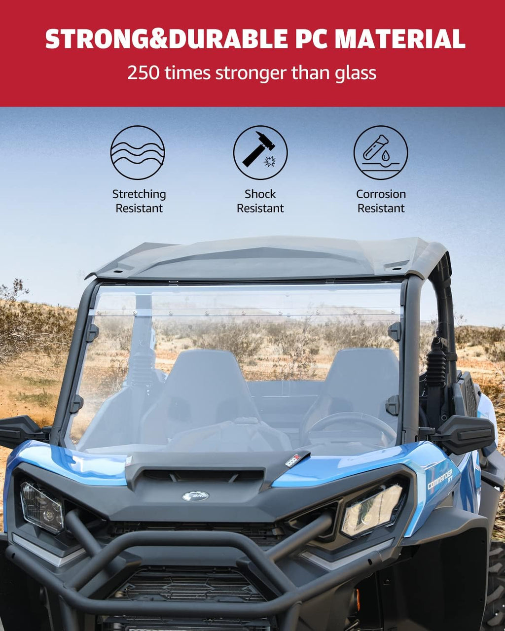 Clear Tough Windscreen for Can Am Commander 1000 Q52122