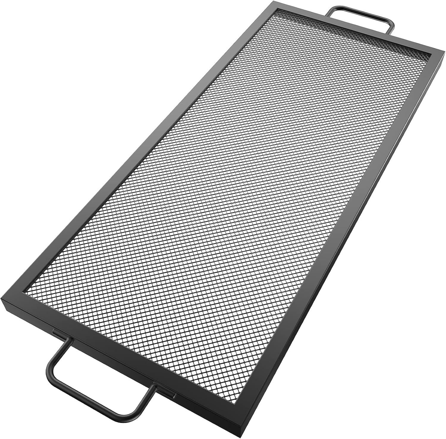 Black Steel Fire Pit Cooking Grate with Handles, Pack of 2 C823848