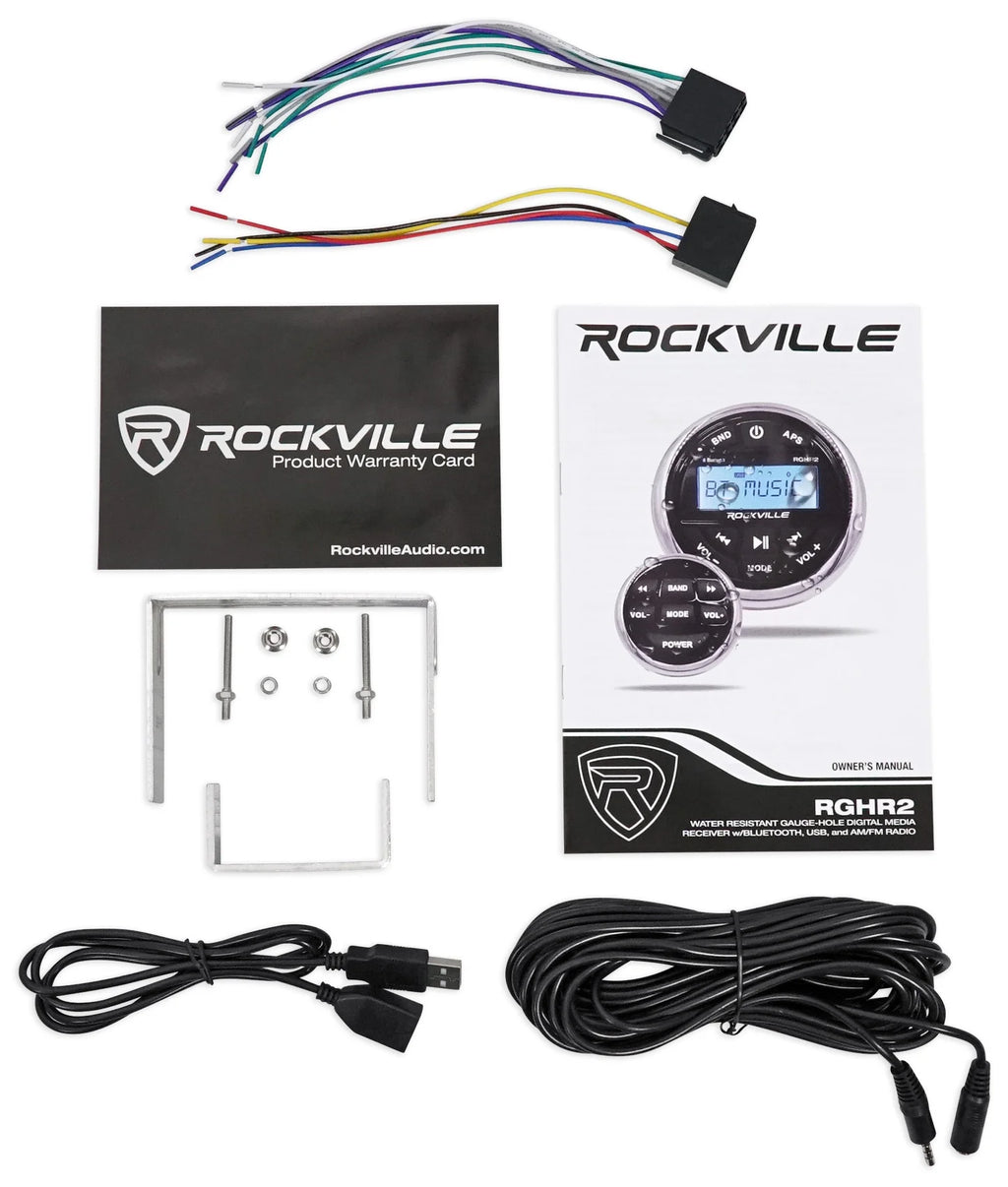 Marine Bluetooth USB Receiver with Remote and 6.5" Wakeboard Speakers Z56546