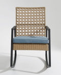 Dark Brown Patio Rattan Rocking Chair V94148