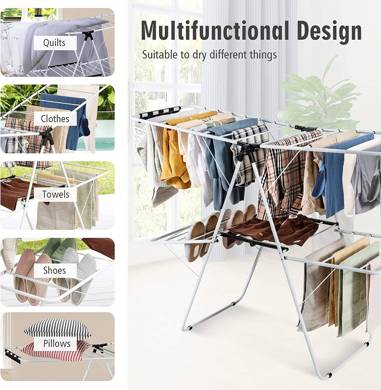 2-Layer Aluminum Clothes Drying Rack N121