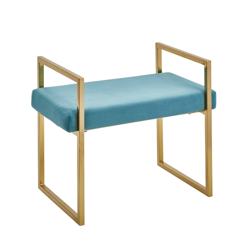 Gold/Teal Velveteen Bench R565433