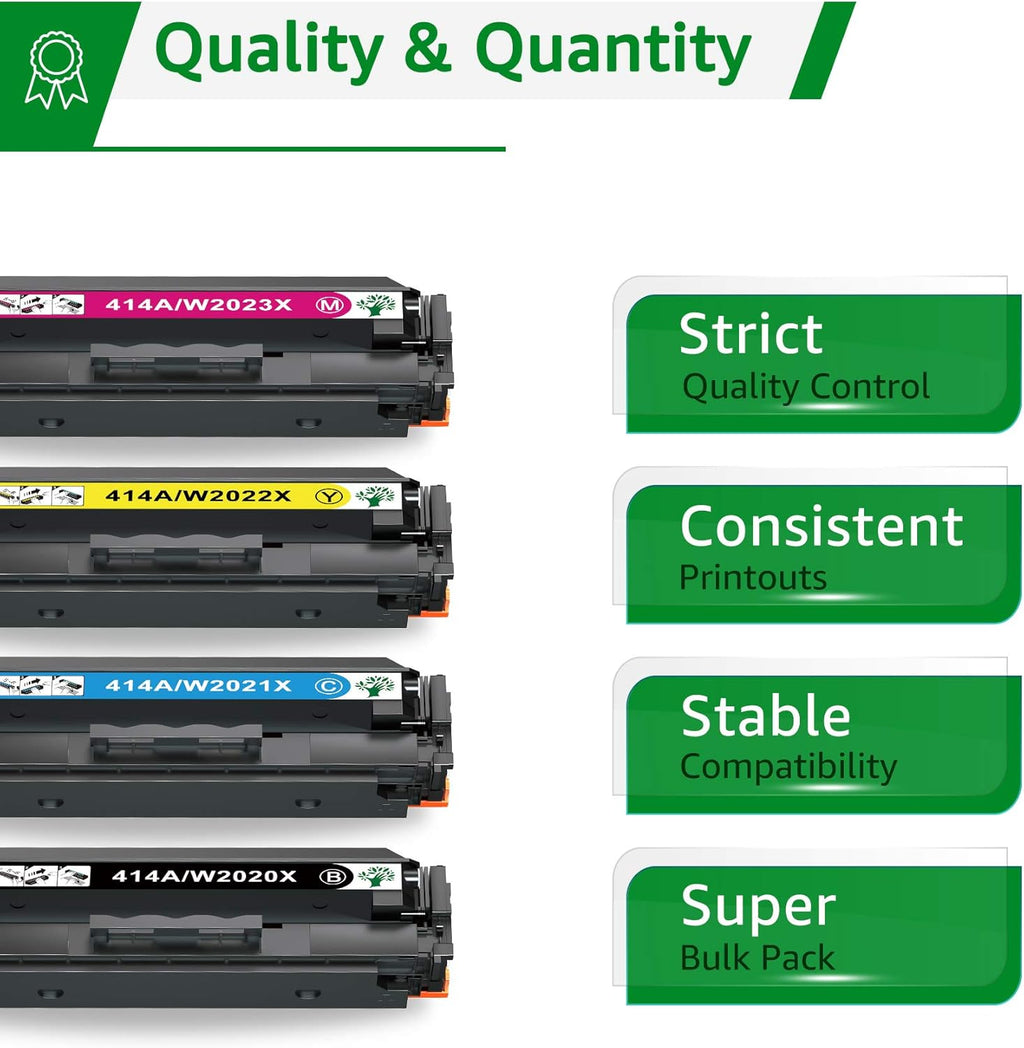 Compatible Toner Cartridge High Yield Black Cyan Magenta Yellow N414