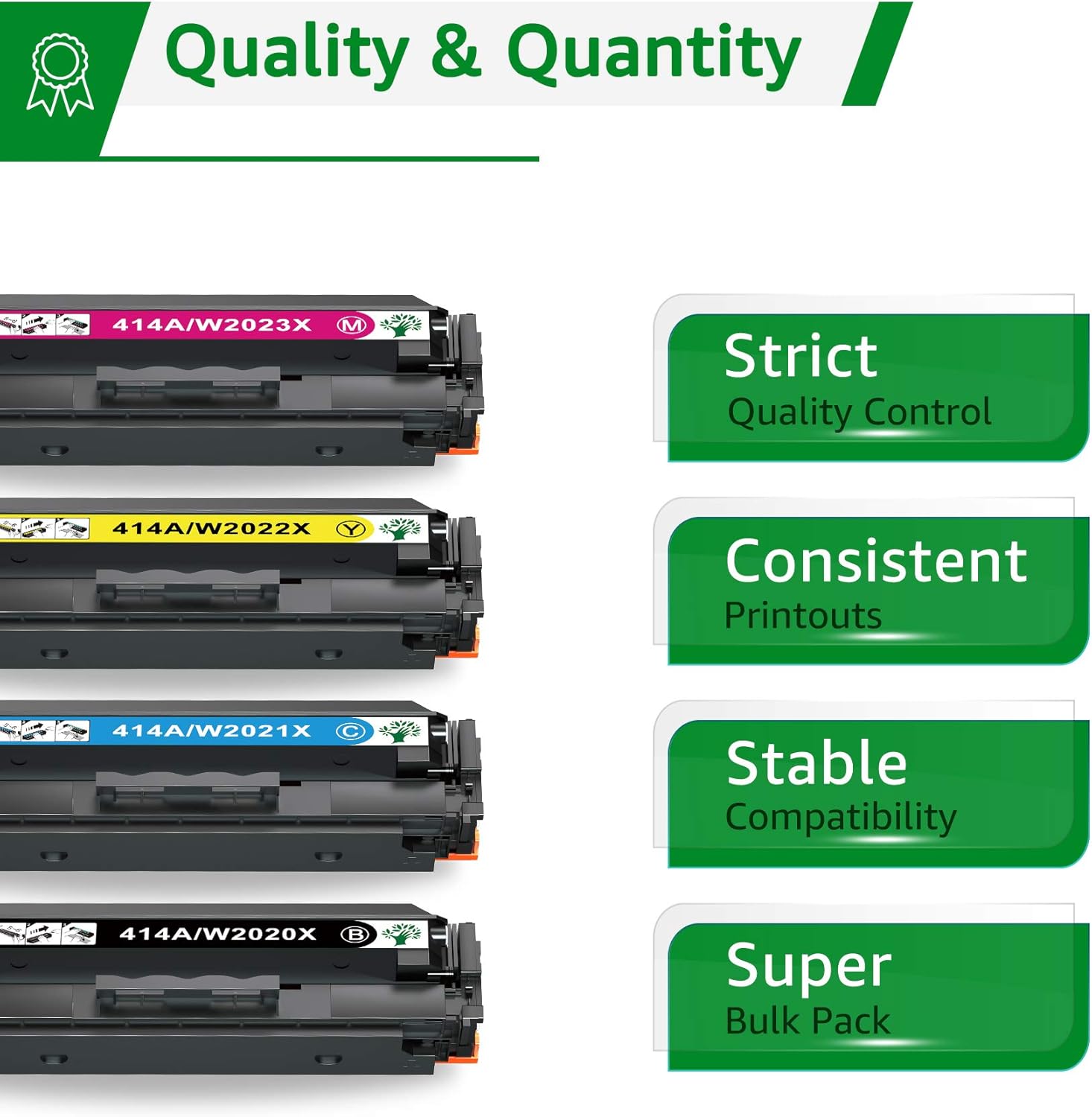 Compatible Toner Cartridge High Yield Black Cyan Magenta Yellow N414