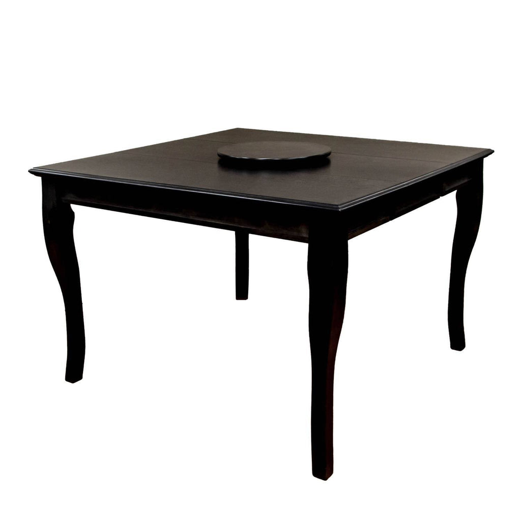 Black Wooden Counter Height Table with Lazy Susan N316