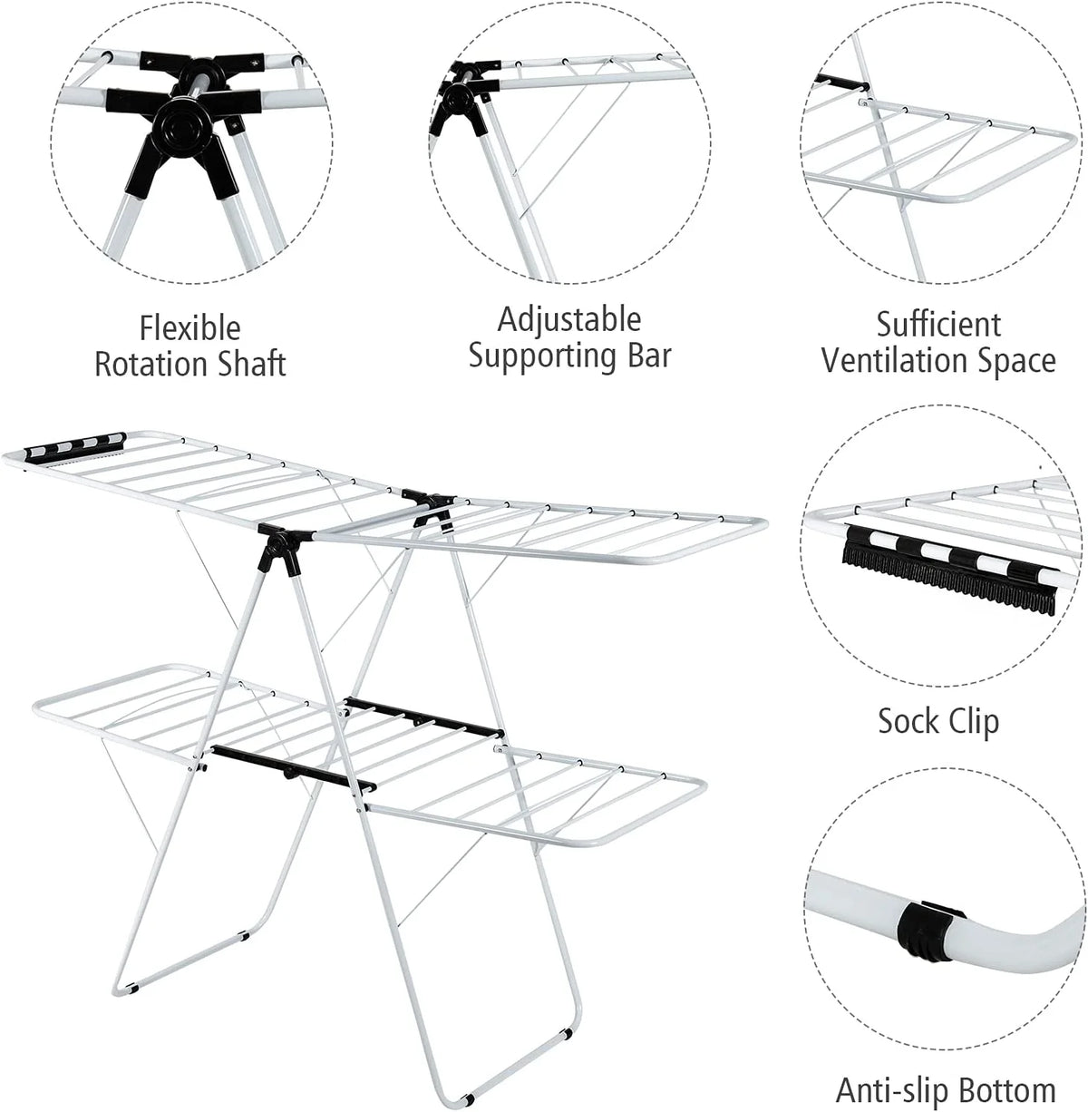 2-Layer Aluminum Clothes Drying Rack N121