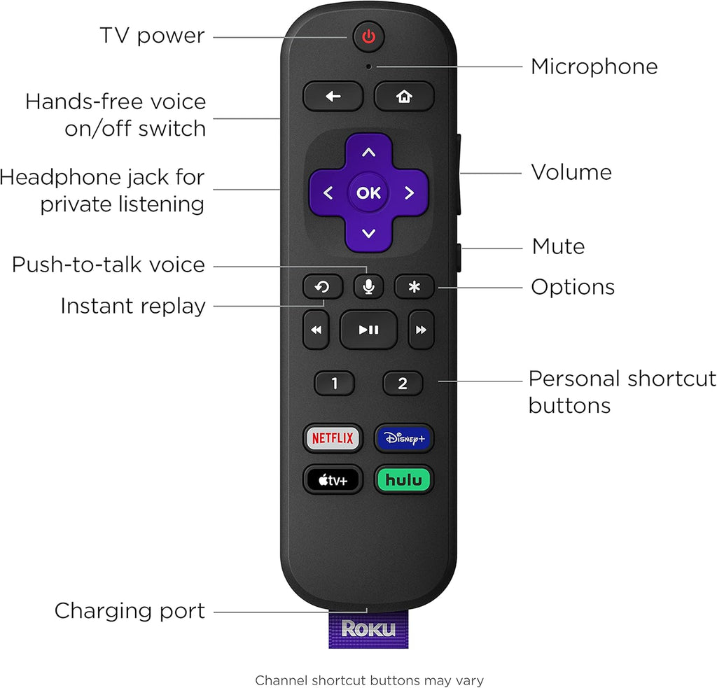 Roku Streaming Stick 4K+ Streaming Device 4K/HDR/Dolby Vision with Voice Remote Pro, Black Pack of 2 Q50482