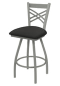 Swivel Bar Stool with Anodized Nickel Finish and Iron Seat A4509
