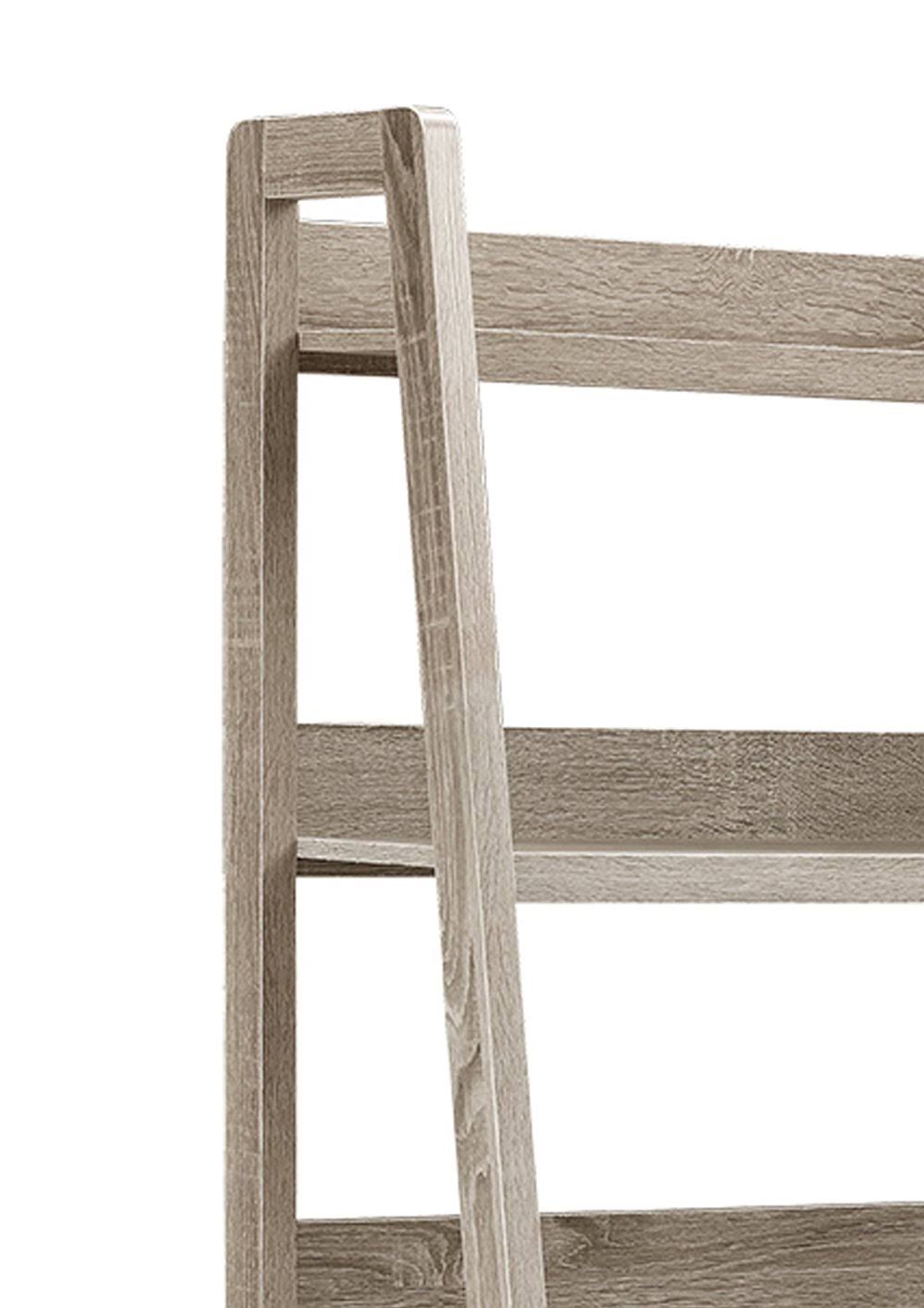 Gray Wooden Ladder Bookcase with Five Shelves Q809