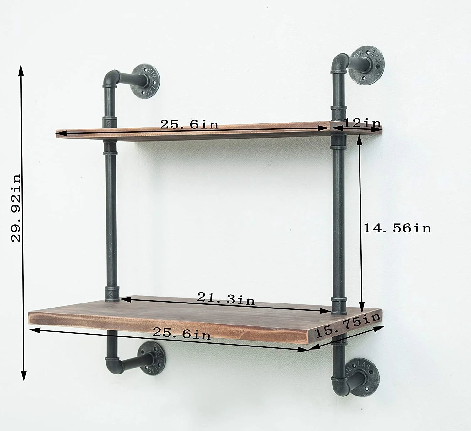 Black Industrial Retro Wall Mount Iron Pipe Microwave Oven Shelf Stand K821909
