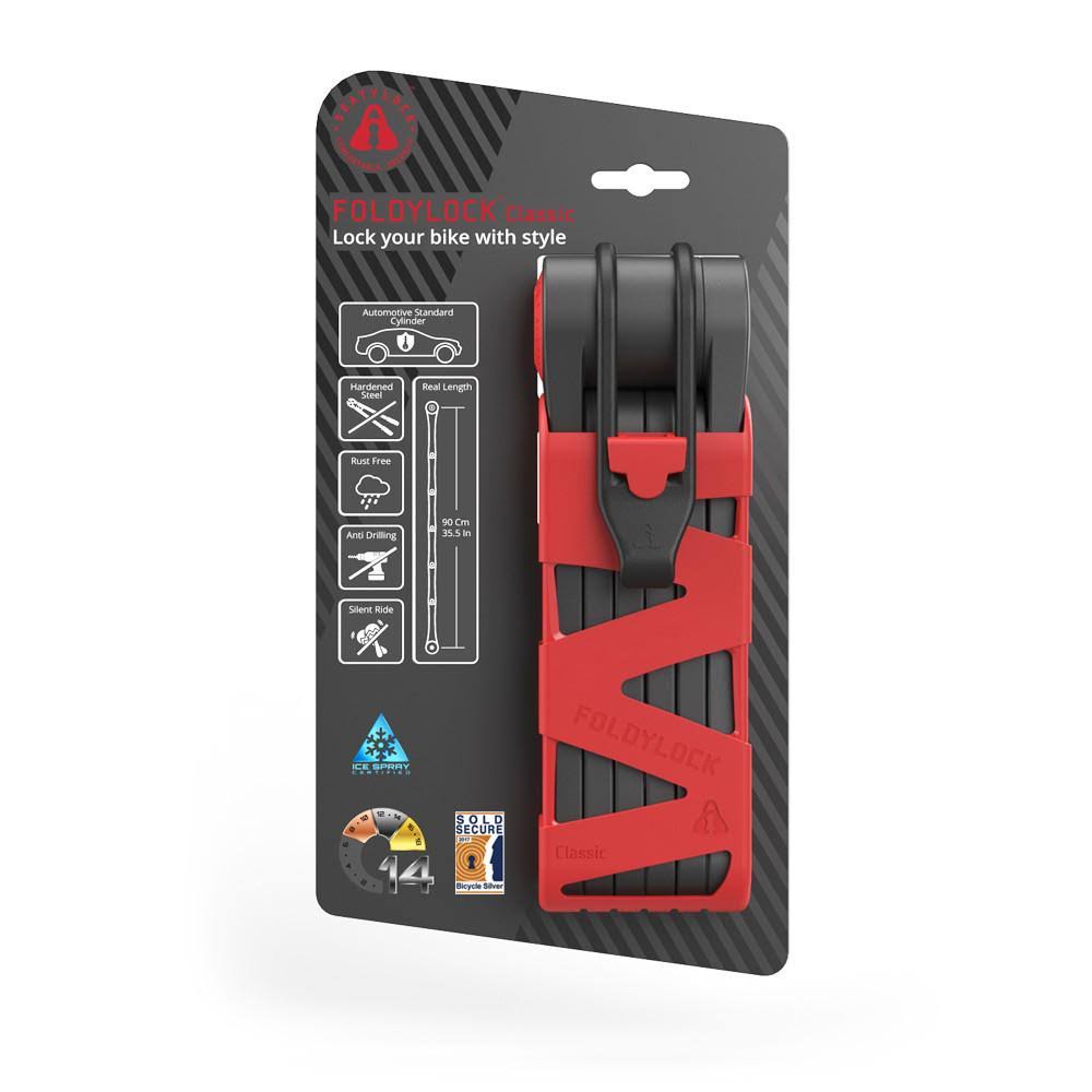 Heavy Duty Bicycle Lock with Carrying Case, 35 inch Red S6155