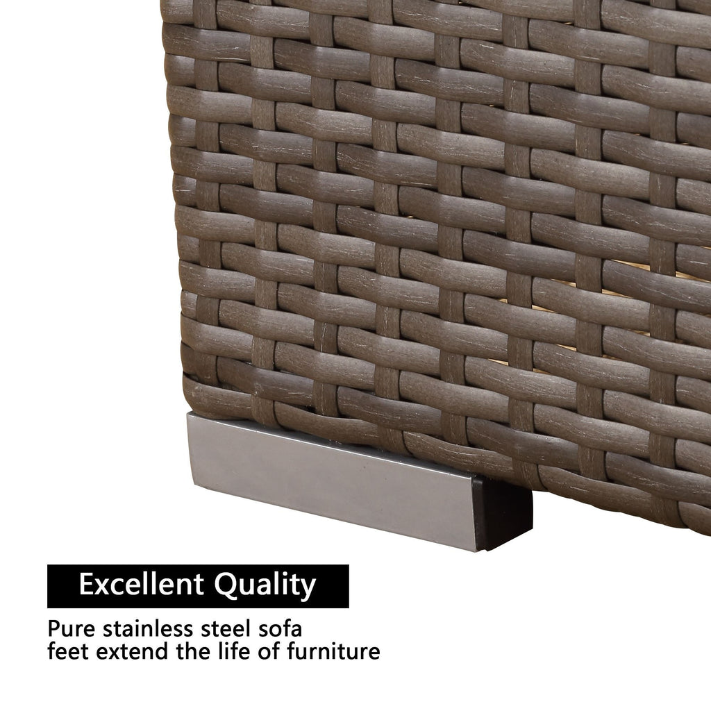 Blue PE Rattan Wicker Patio Armless Sofas K822916