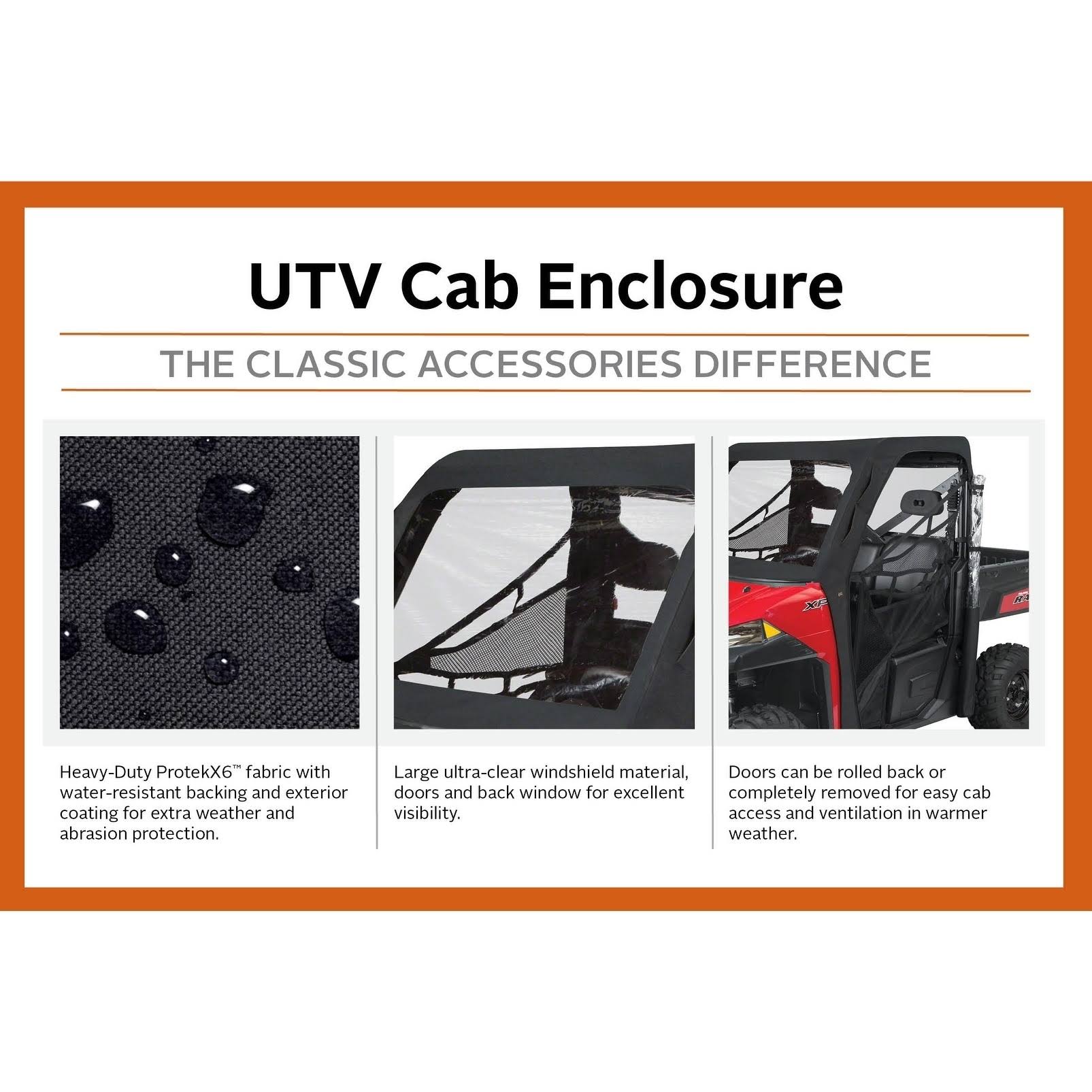 Black UTV Cab Enclosure W32119