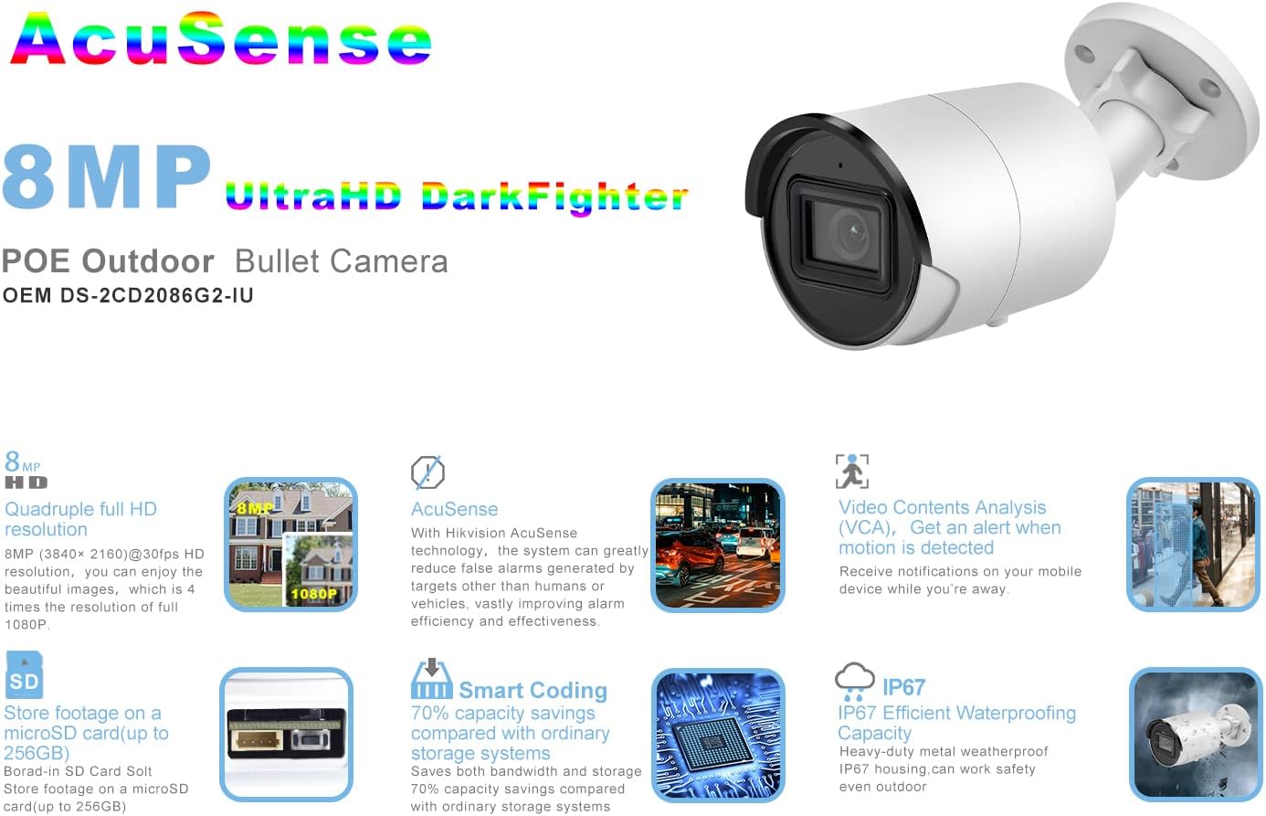 4MP Full-time Color Network Camera with Built-in Microphone, Micro SD Slot Y764290