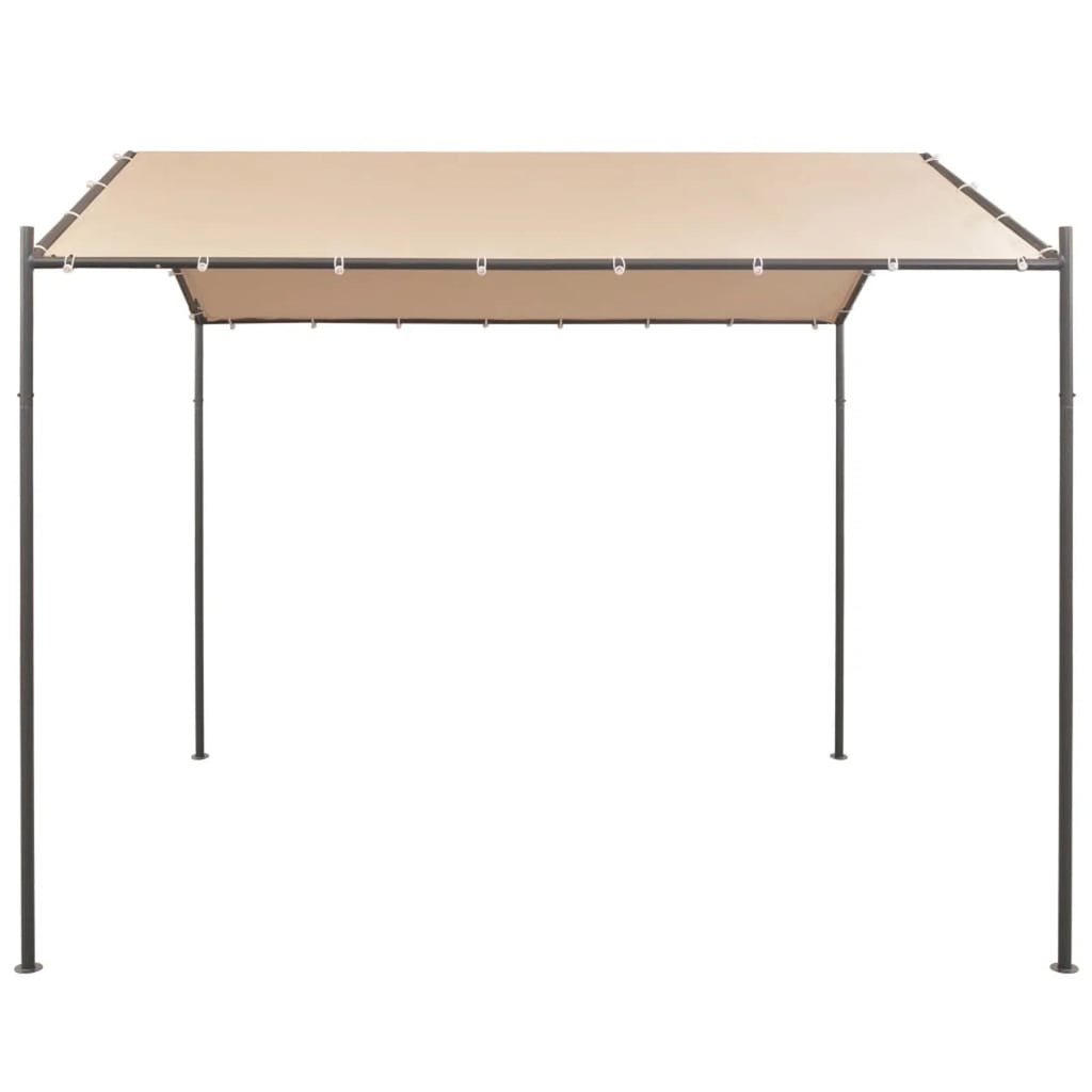 Beige Steel Gazebo Tent Canopy P90101
