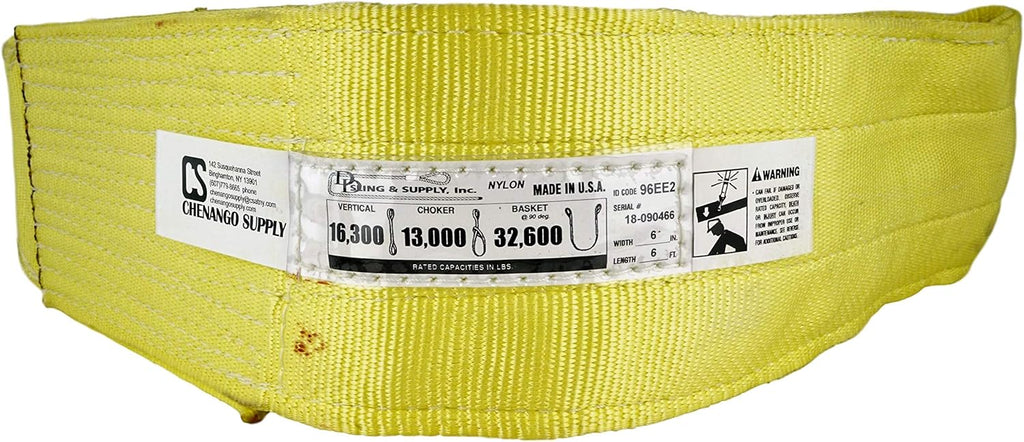 Nylon Lifting Slings, Eye & Eye, 2 Ply Twisted, 6,400 lbs Vertical Load Capacity, Pack of 2 M843462