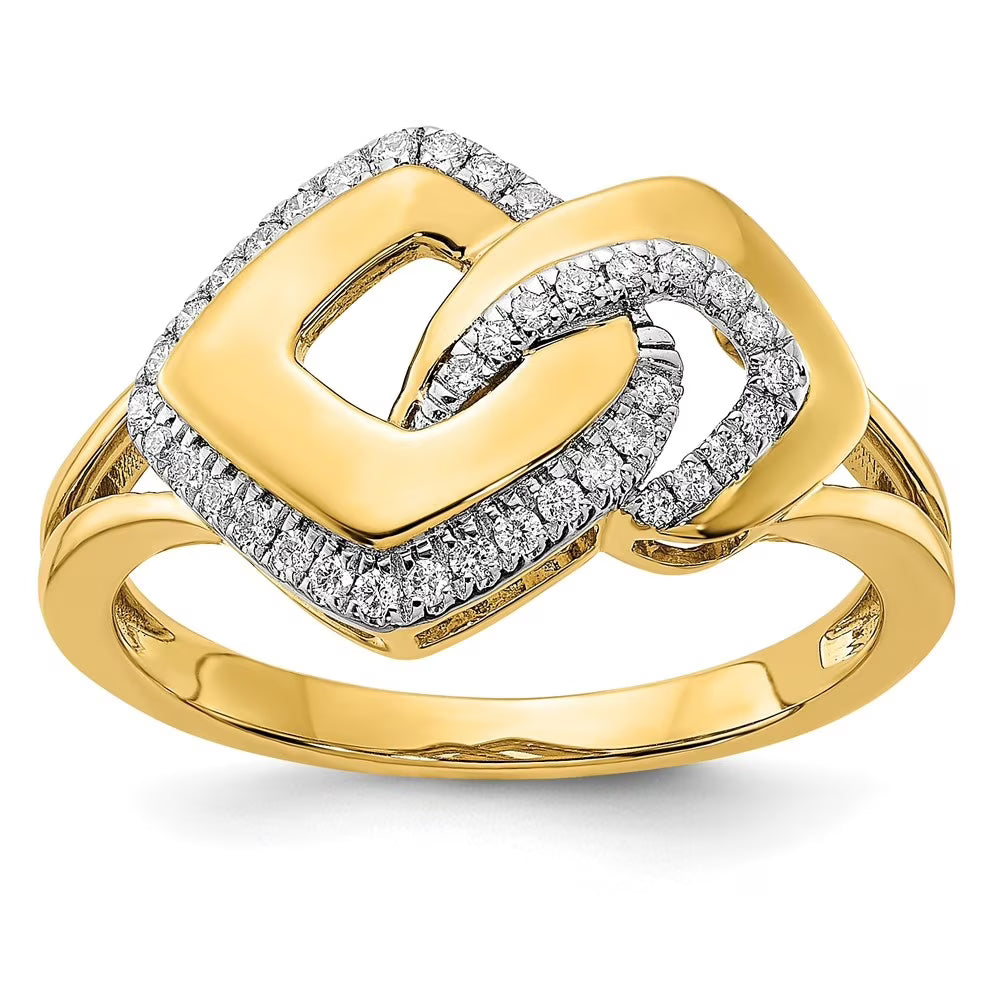 14k Yellow Gold Diamond Fancy Shaped Ring K285130
