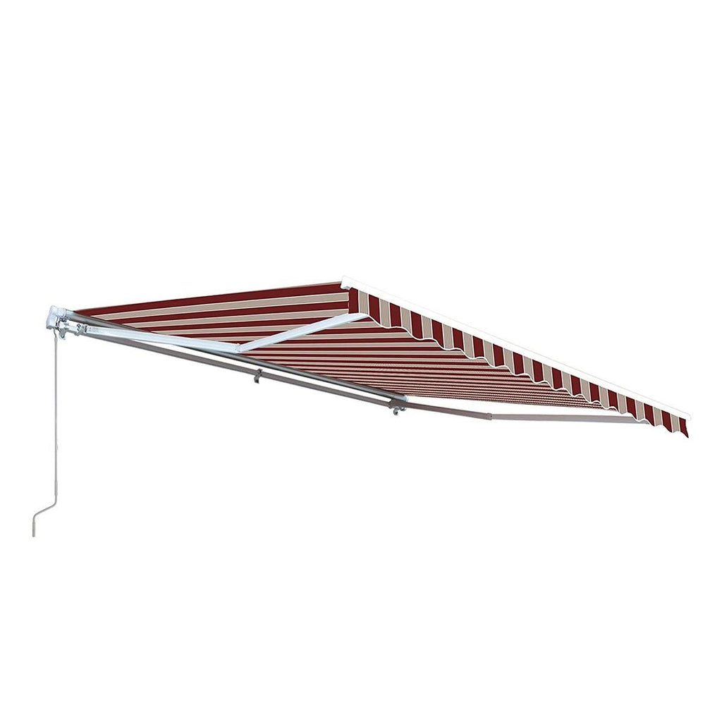Retractable Motorized Patio Awning, 20 x 10, Multi Stripe Red X6575