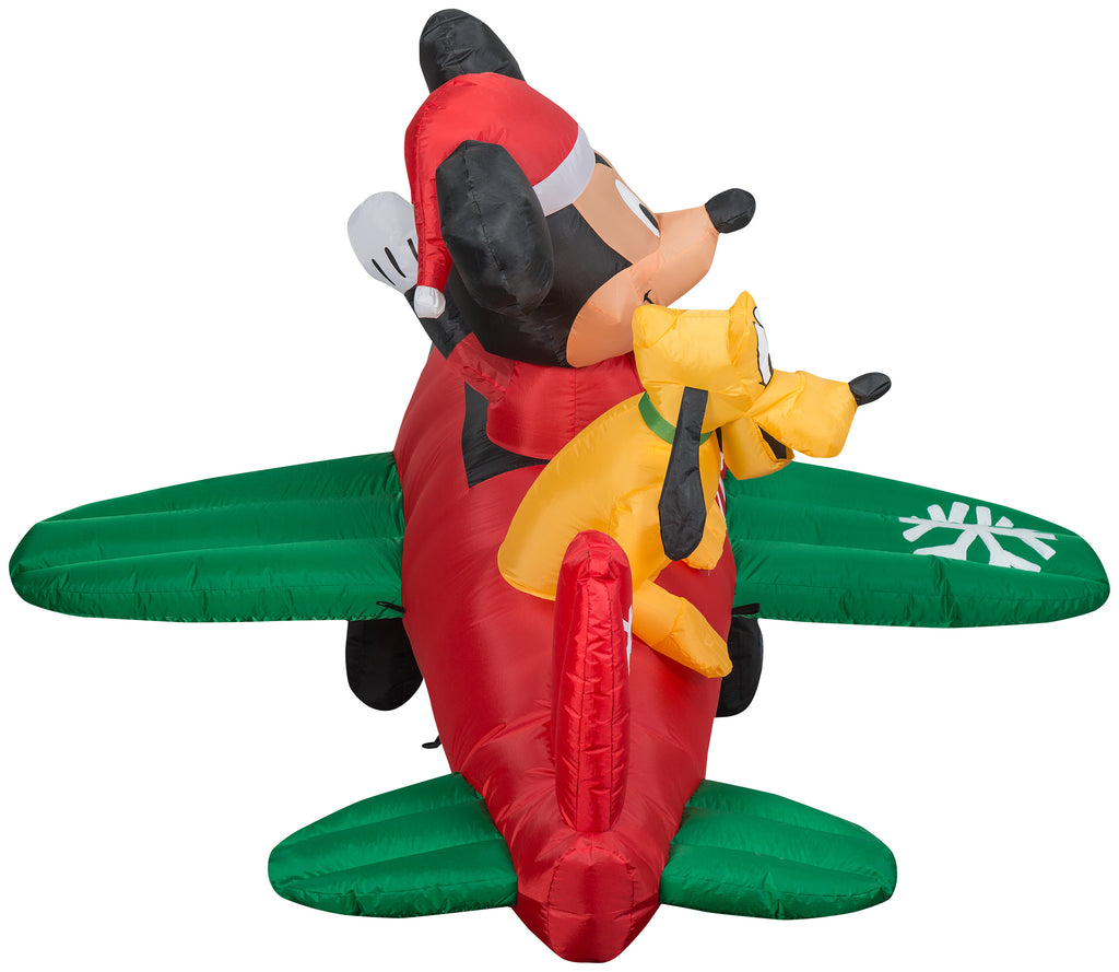 Animated Airblown Inflatable Airplane Scene with LEDs, 4.5 ft Tall D86735