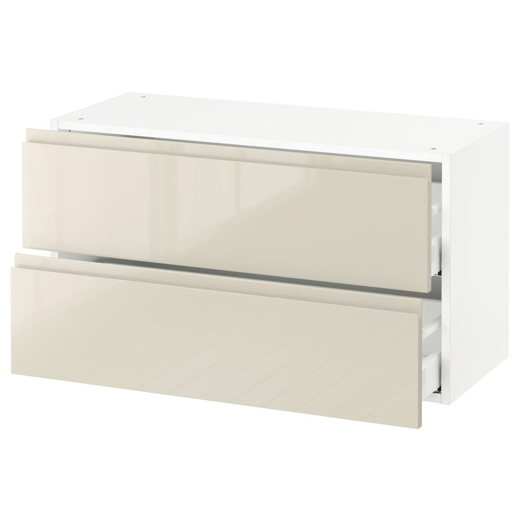 White Wall Cabinet with 2 Drawers X468174