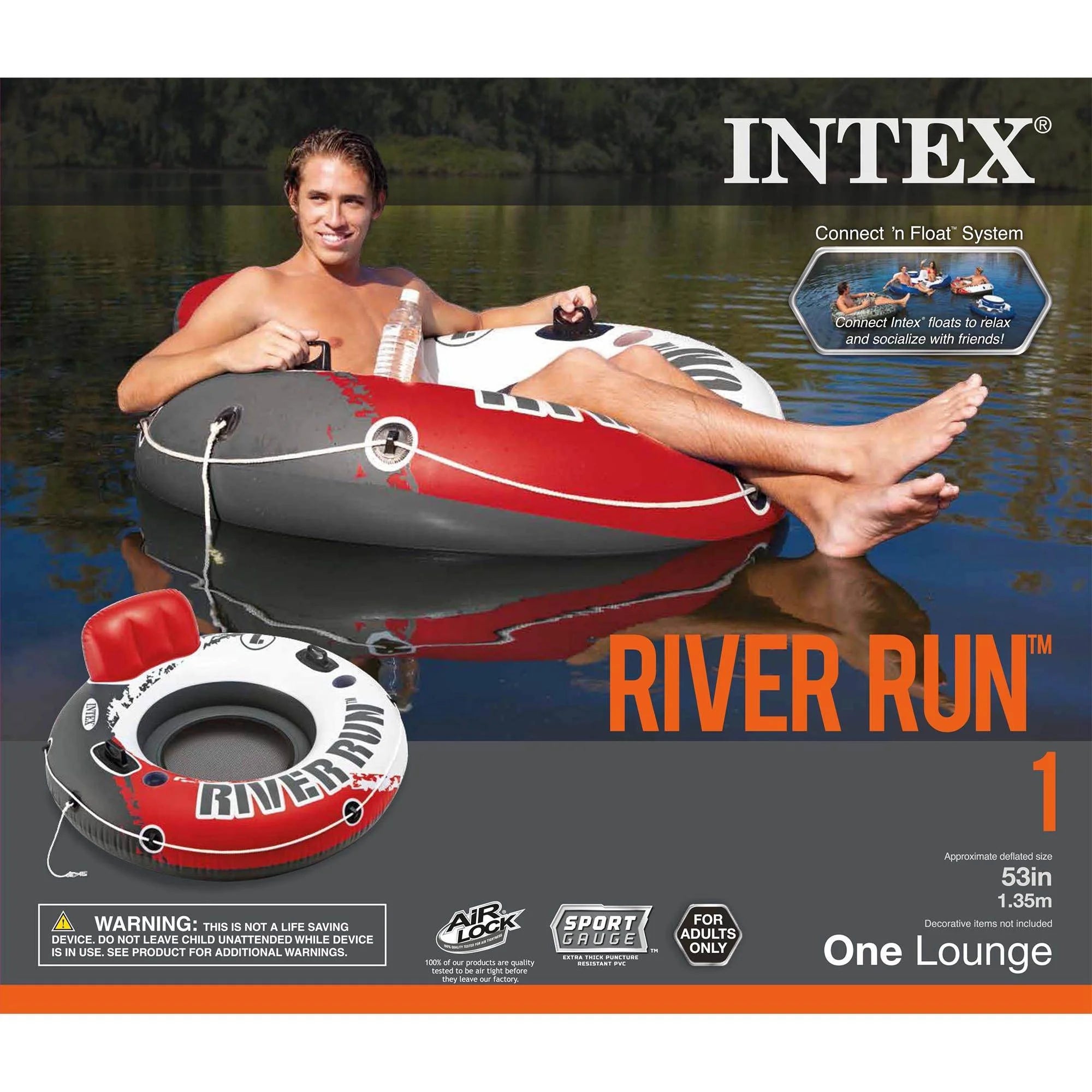 2 Person Inflatable River Float (6 Pack) + Single Tube (Pair) S942239