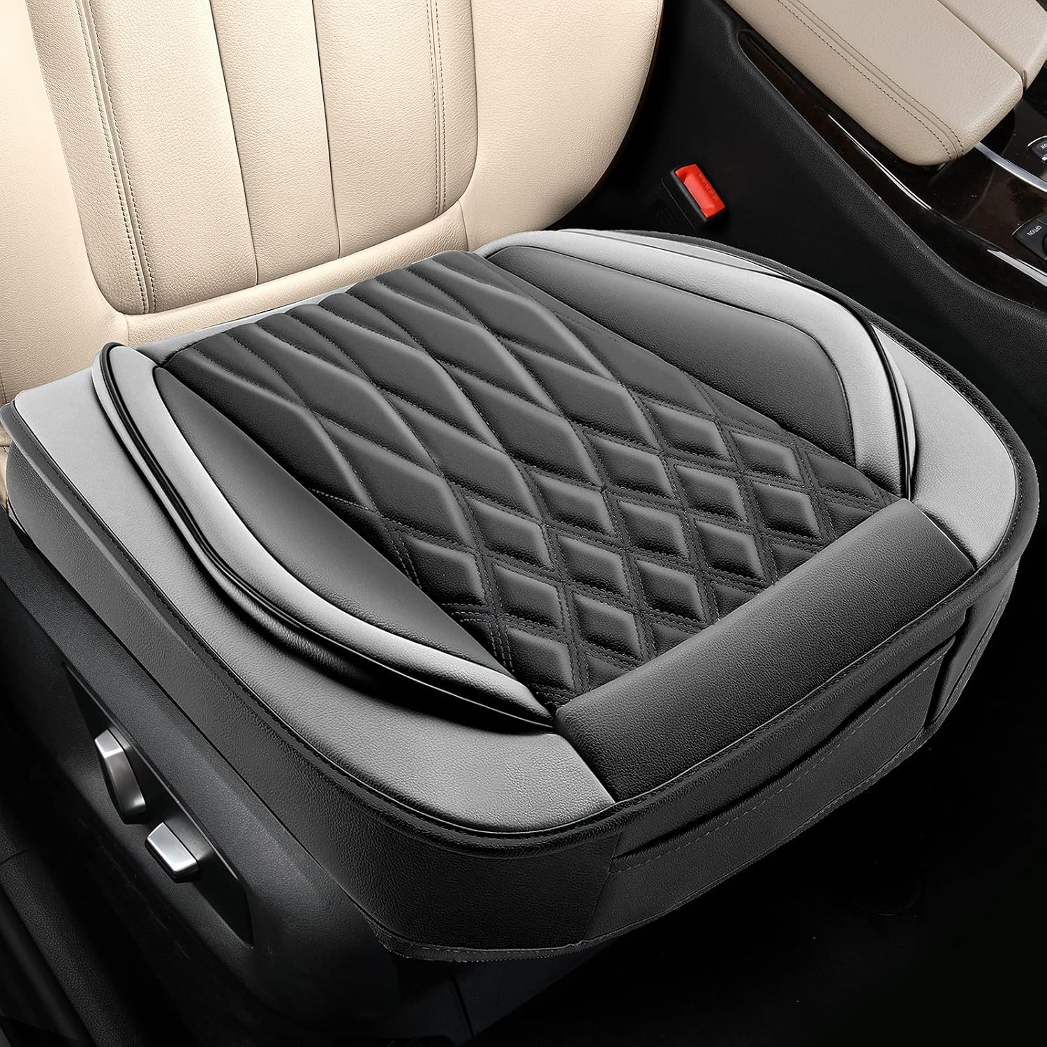 Black Leather Car Seat Covers I7358