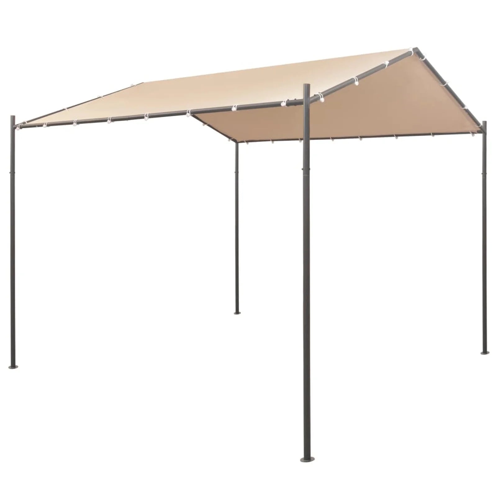 Beige Steel Gazebo Tent Canopy P90101