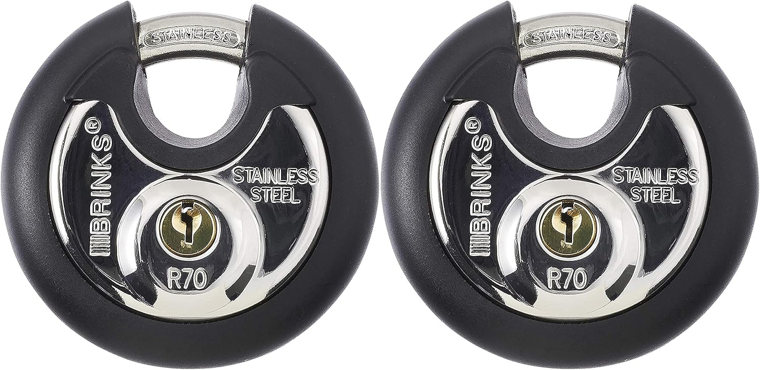 2 Pack Commercial Discus Lock with Stainless Steel Shackle A11194