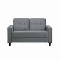 Gray Velvet Square Arm Loveseat U390