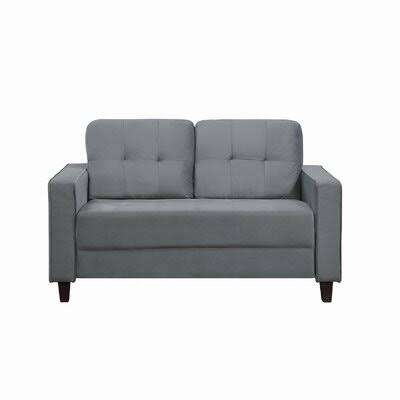 Gray Velvet Square Arm Loveseat U390