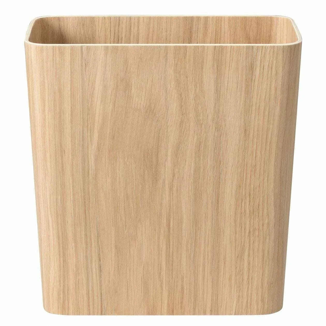 Oak Wood Trash Can with Lid D737340