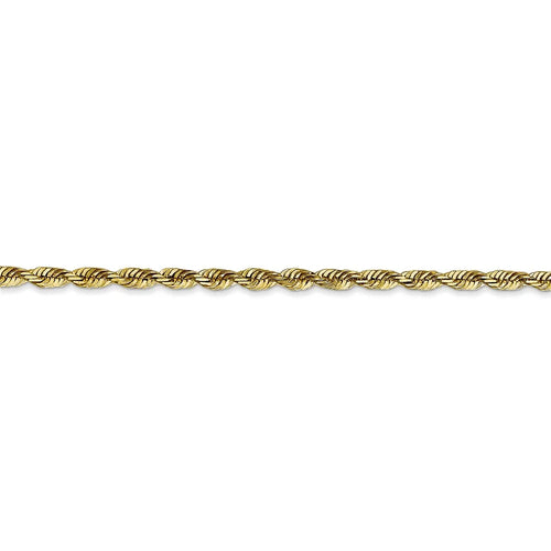 10kt Yellow Gold Diamond-Cut Lightweight Rope Chain Bracelet X7364