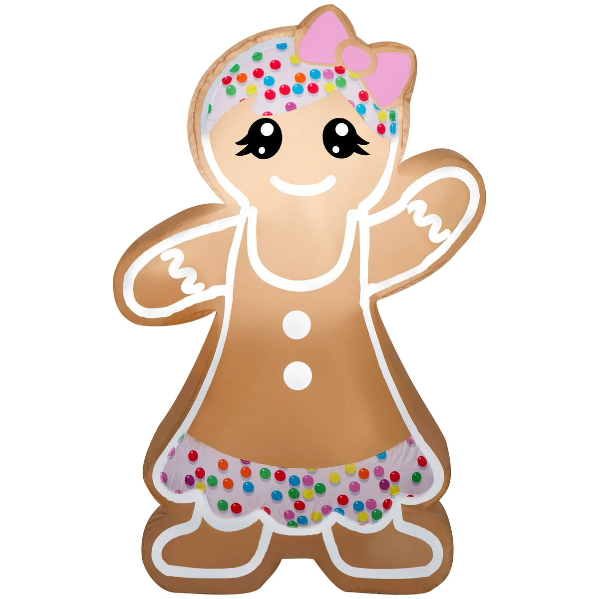4 Foot Christmas Gingerbread Girl Inflatable V814730
