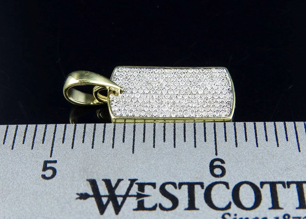 10K Yellow Gold Dogtag Diamond Pendant with 10K Franco Chain P316659