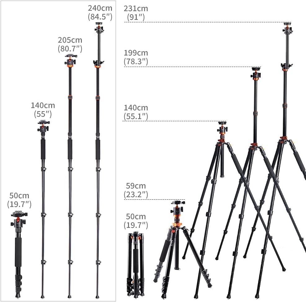 78 inch DSLR Camera Tripod with Magnesium Alloy Center Column L25233