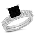 18K White Gold Solitaire Bridal Set L4630