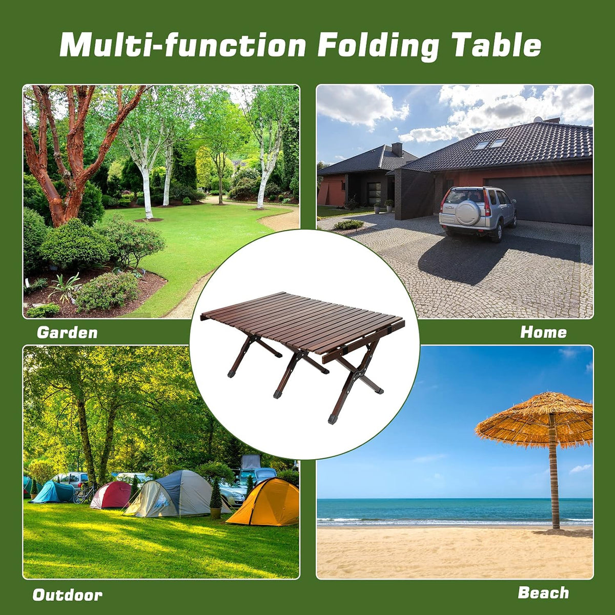 Portable Folding Wooden Camping Table with Carry Bag Z9145