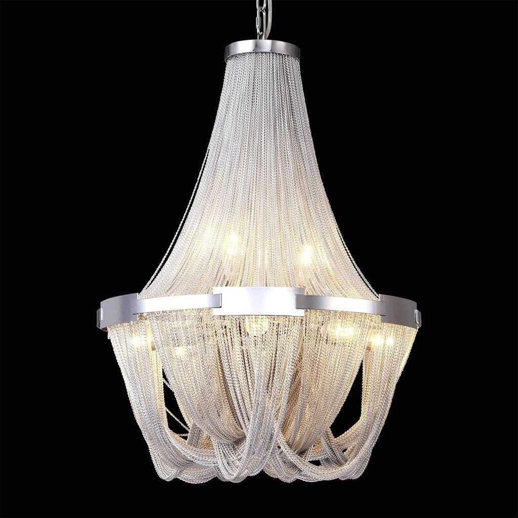 Silver 8-Light Aluminum Chandelier X494122