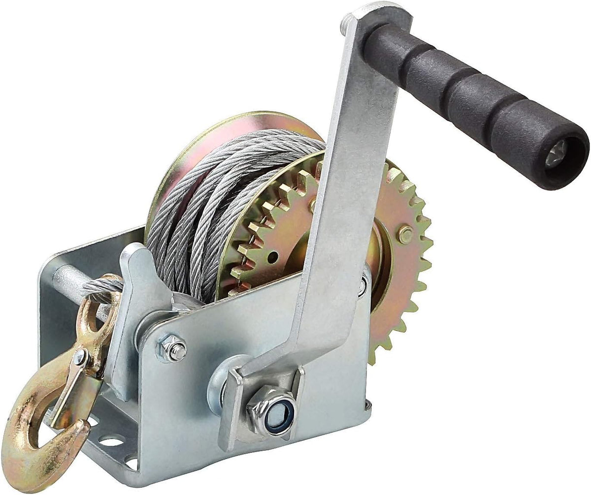 800lbs Capacity Heavy Duty Hand Winch with 26FT Wire Rope and Hook, Pack of 2 R32543