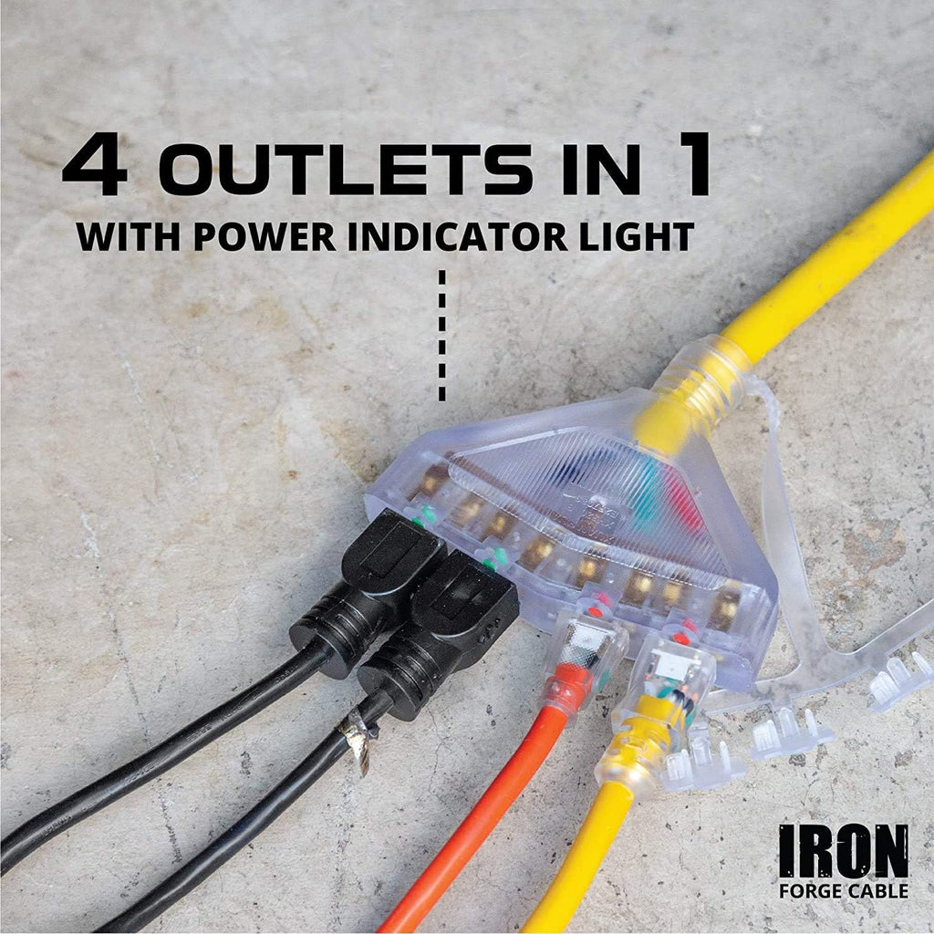 25 Ft 4 Outlet 10/4 SJTW Generator Power Cable, Pack of 2 C216