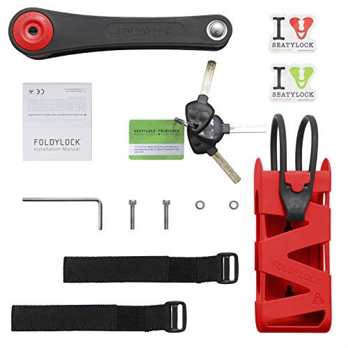 Heavy Duty Bicycle Lock with Carrying Case, 35 inch Red S6155