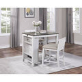 White 3 Piece Counter Height Dining Set Q116786