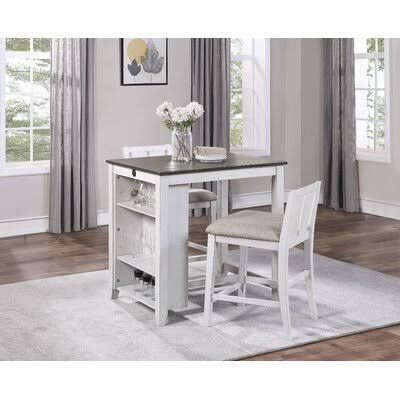 White 3 Piece Counter Height Dining Set Q116786