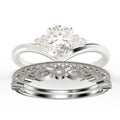 2.25 Carat Pear Cut Diamond Moissanite Engagement Ring in 925 Sterling Silver With 18k White Gold Plating D145