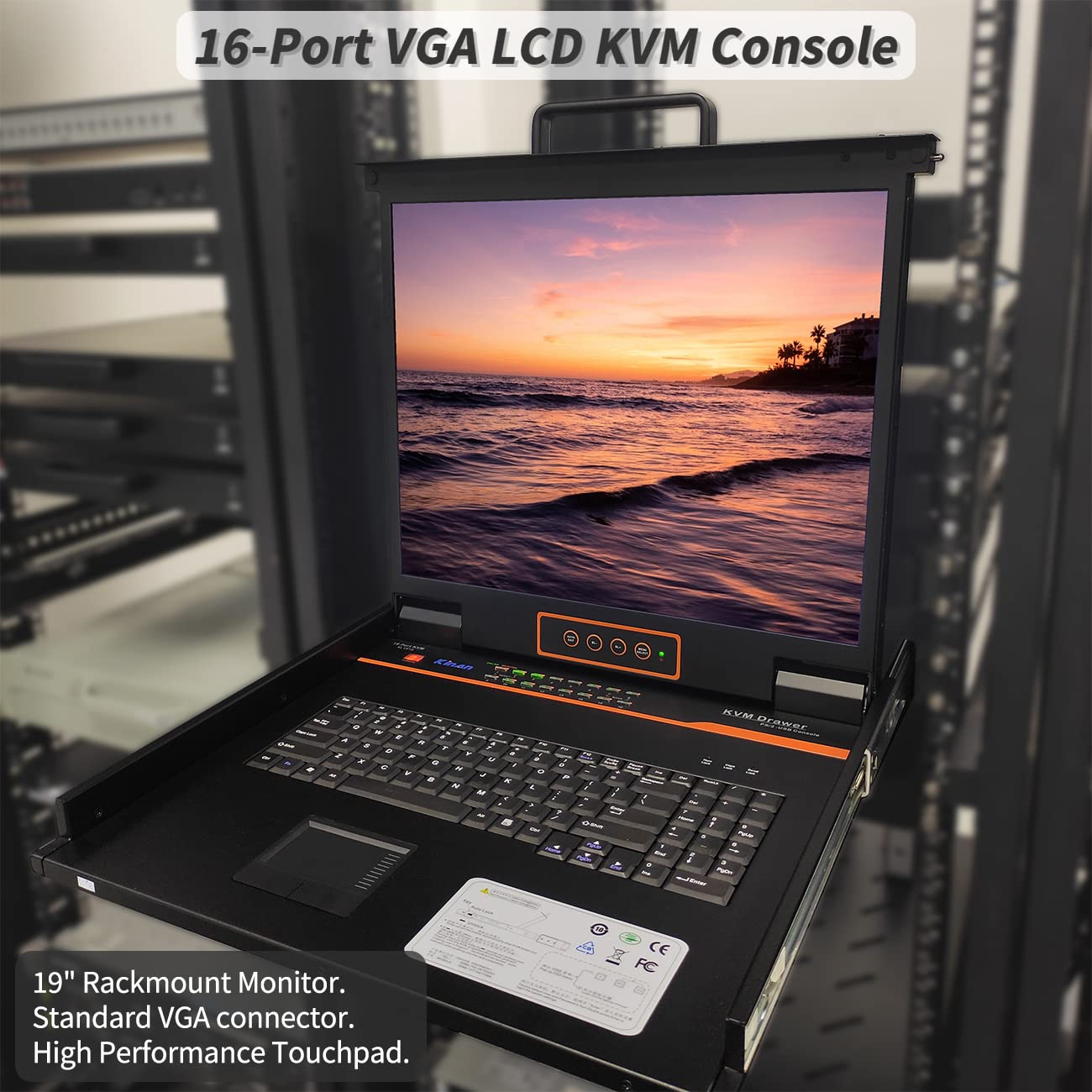 1U 19 LCD Rackmount KVM Console with VGA Input U785499