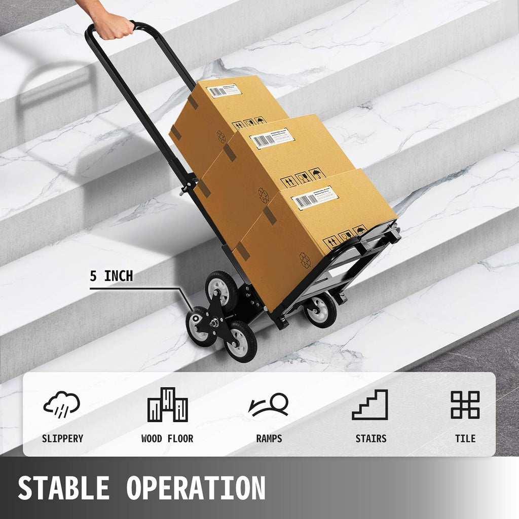 Portable Folding Stair Climber Hand Truck with 6 Wheels W518148
