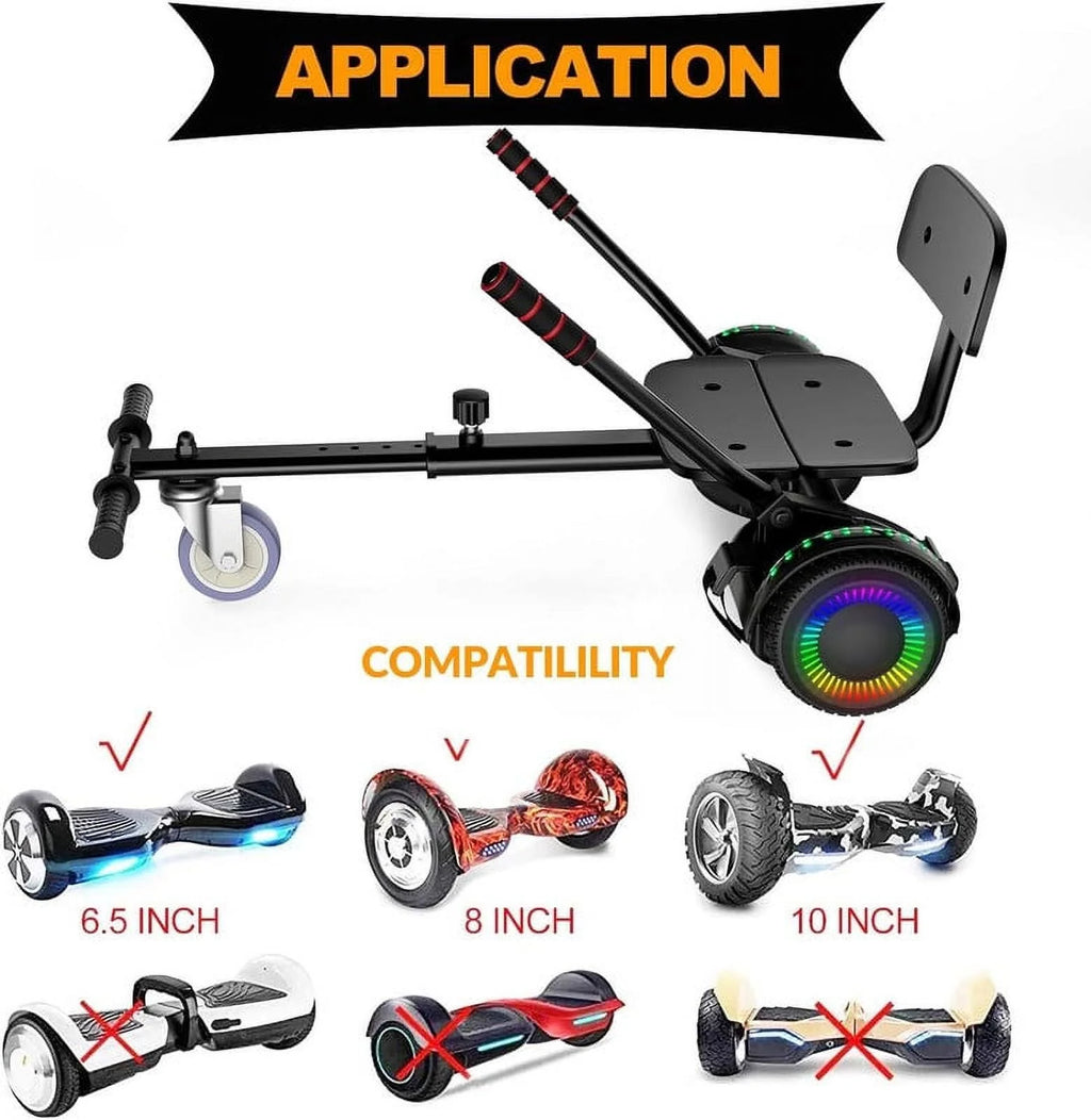 Black Hoverboard Seat Attachment for 6.5" 8" 10" Self Balancing Scooter B19806
