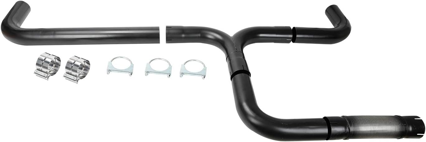 Black Stainless Steel 4'' Universal T Pipe Kit Dual Smoker Exhaust Stack System G202